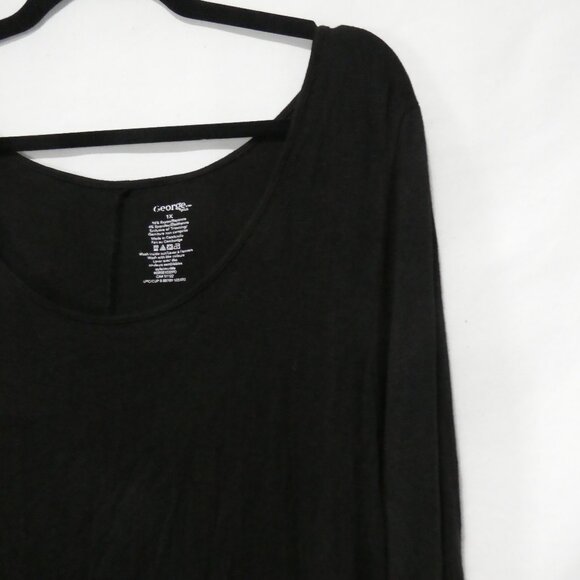 GEORGE | 1X | Classic Black Long Sleeve Top | Scoop Neck | Lace Bottom Trim - Picture 5 of 16
